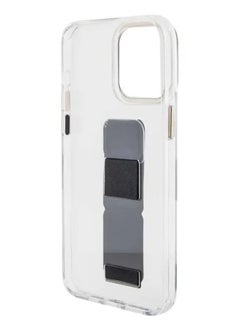 GUESS iPhone 15 Pro Grip Stand Clear Back Cover with 4G Script Logo - Black  - Image 4