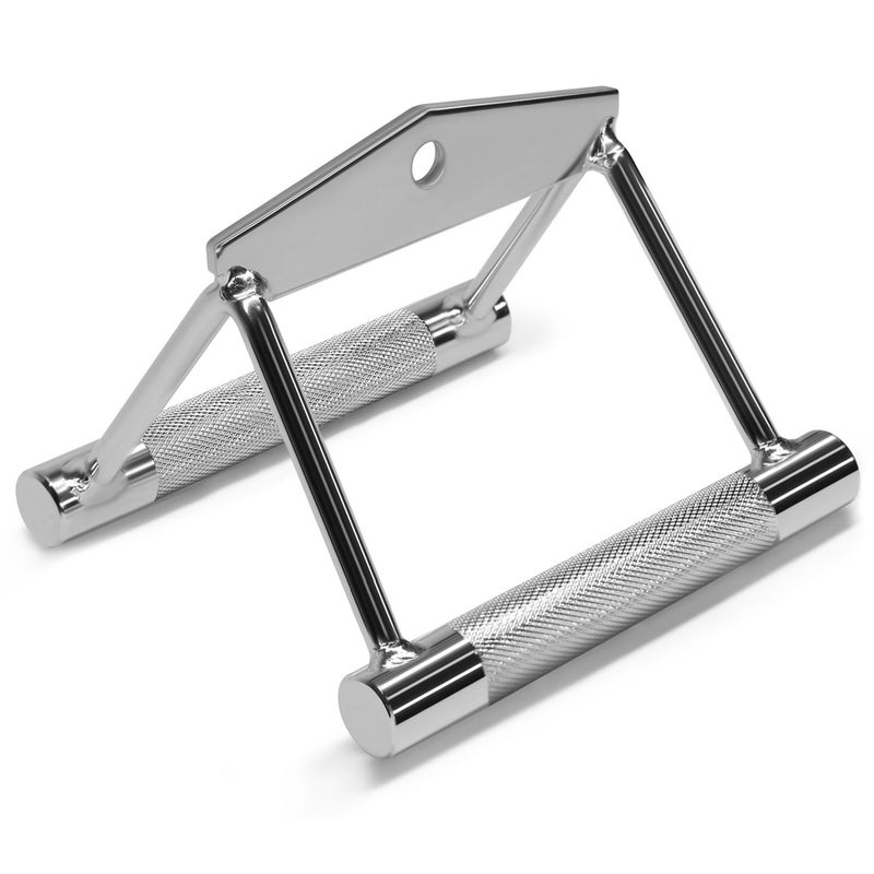 Yes4All Seated Row Double D Handle Cable Attachment â€“ Double D Grip / Double Row Handle for Cable Attachment (Chrome) - Image 1