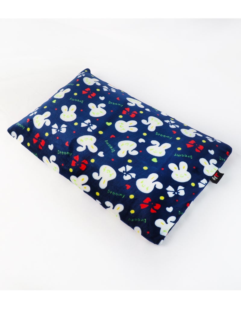 HT Medical sleeping pillow for children, decorated with a velvet cover with a soft texture, dark blue color  - Image 1