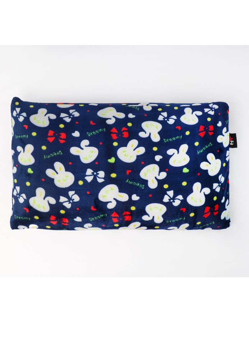HT Medical sleeping pillow for children, decorated with a velvet cover with a soft texture, dark blue color  - Image 2