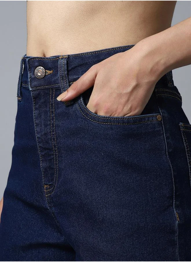 HIGH STAR High Rise Mom Fit Jeans with Pockets by Styli