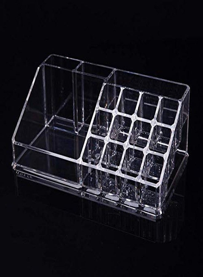 Lexazo Makeup Cosmetic Organizer 16 Sections Cosmetic Lipstick Makeup Organizer Display Storage Stand Holder Transparent - Image 2