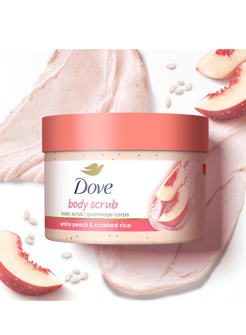 دوف مقشر الجسم بخلاصة الخوخ الأبيض والأرز المطحون 298جم