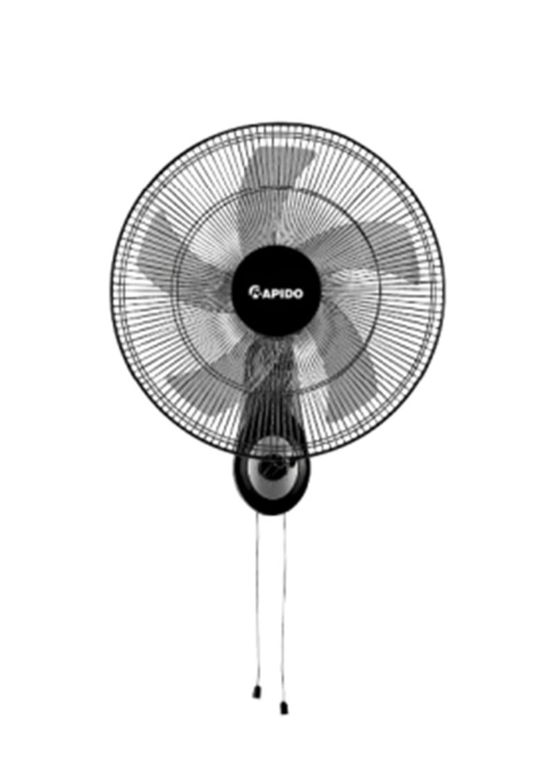 Rapido Electric Fan 52W, Wall Fan, AC Motor, 220V-240V/50-60Hz, 3-Level Wind Mode, 3100m²/h Airflow, 80° Rotation, 5 Blades, Pull Rope Control & Remote Control - Image 1