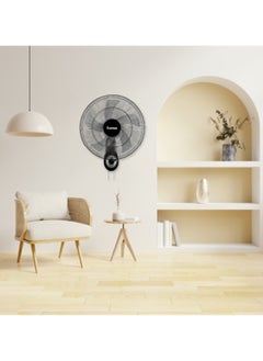 Rapido Rapido Electric Fan 52W, Wall Fan, AC Motor, 220V-240V/50-60Hz, 3-Level Wind Mode, 3100m²/h Airflow, 80° Rotation, 5 Blades, Pull Rope Control & Remote Control  - Image 4