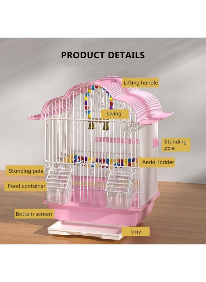 GUDOO Bird Cage Parakeet Birdcage Hanging Bird House with Ladder Swing and Bird's Nest Bird House Accessories for Budgie Parakeets Finches Canaries Lovebirds Small Parrots Cockatiels - Image 4