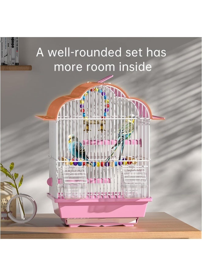 GUDOO Bird Cage Parakeet Birdcage Hanging Bird House with Ladder Swing and Bird's Nest Bird House Accessories for Budgie Parakeets Finches Canaries Lovebirds Small Parrots Cockatiels - Image 5