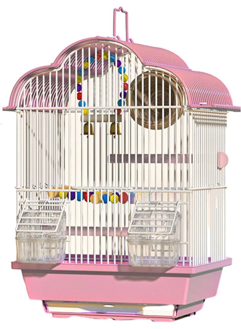 GUDOO Bird Cage Parakeet Birdcage Hanging Bird House with Ladder Swing and Bird's Nest Bird House Accessories for Budgie Parakeets Finches Canaries Lovebirds Small Parrots Cockatiels - Image 1