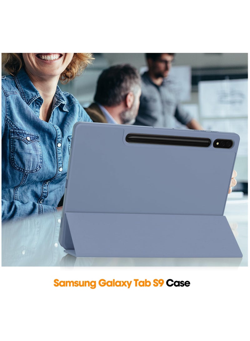 Compatible with Samsung Galaxy Tab S9 Plus Case 12.4 inch Case with Built-in S Pen Holder Slim Case Smart Case Multi-Angle Viewing Protective Case with Soft TPU Back Auto Sleep/Wake (Purple) - Image 5