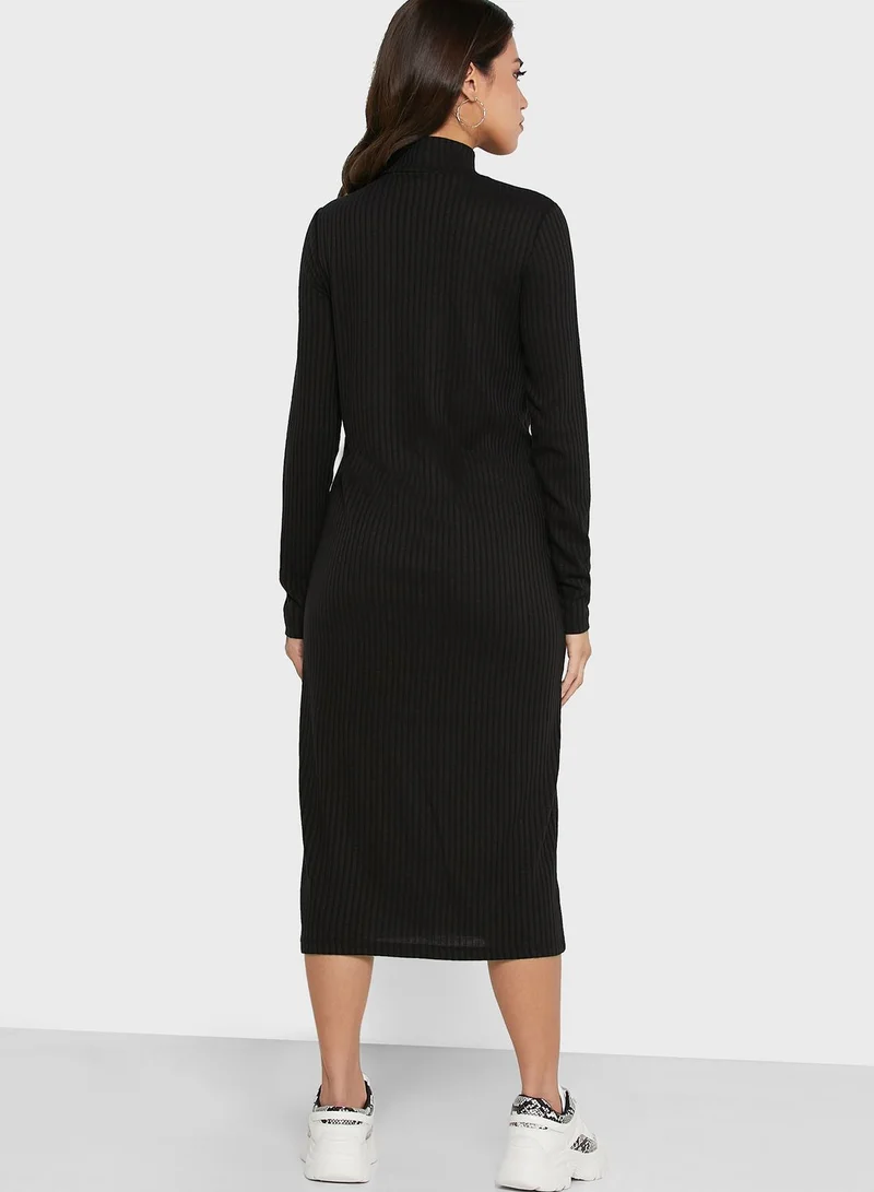 PIECES High Neck Knitted Dress