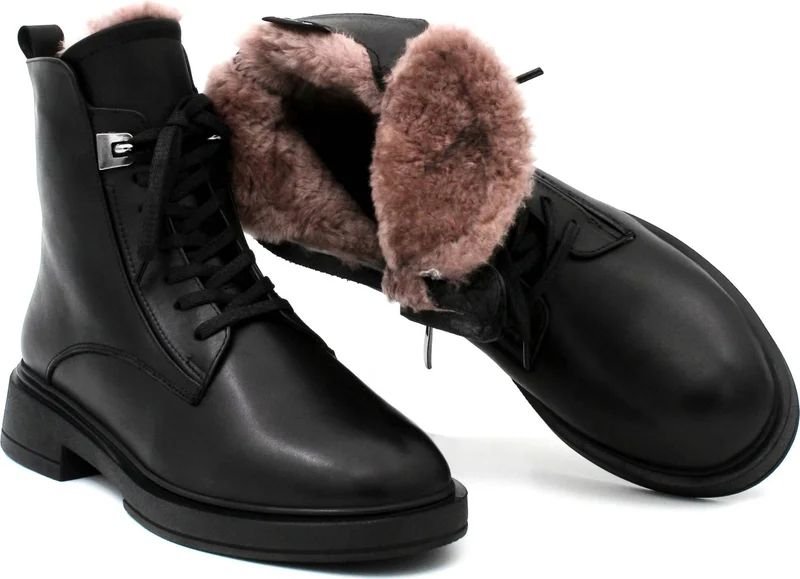Fast Step Leather Fur Women's Classic Boots 916KZA3798
