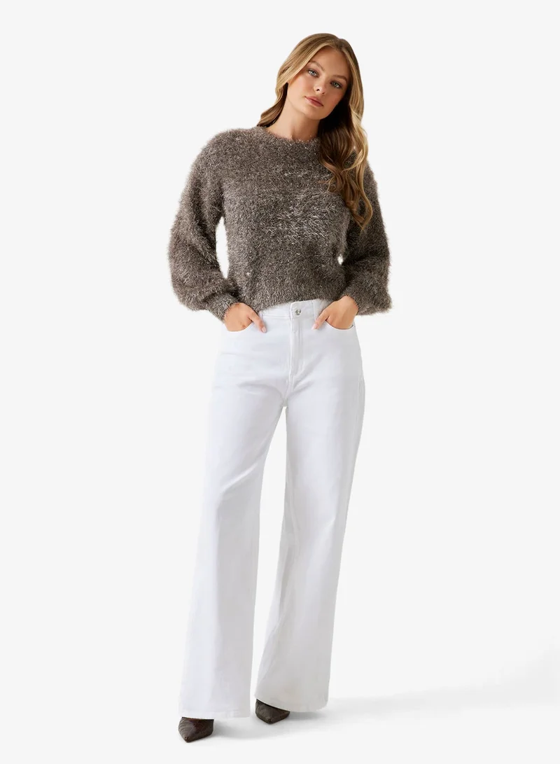GUESS  Long Sleeve Crew Neck Kira Lurex Sweater for Women | Best Price UAE