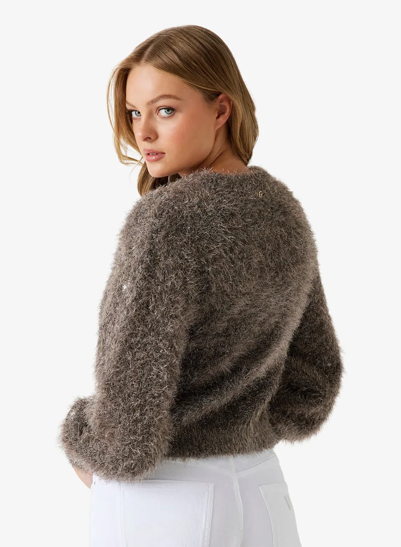 GUESS Long Sleeve Crew Neck Kira Lurex Sweater