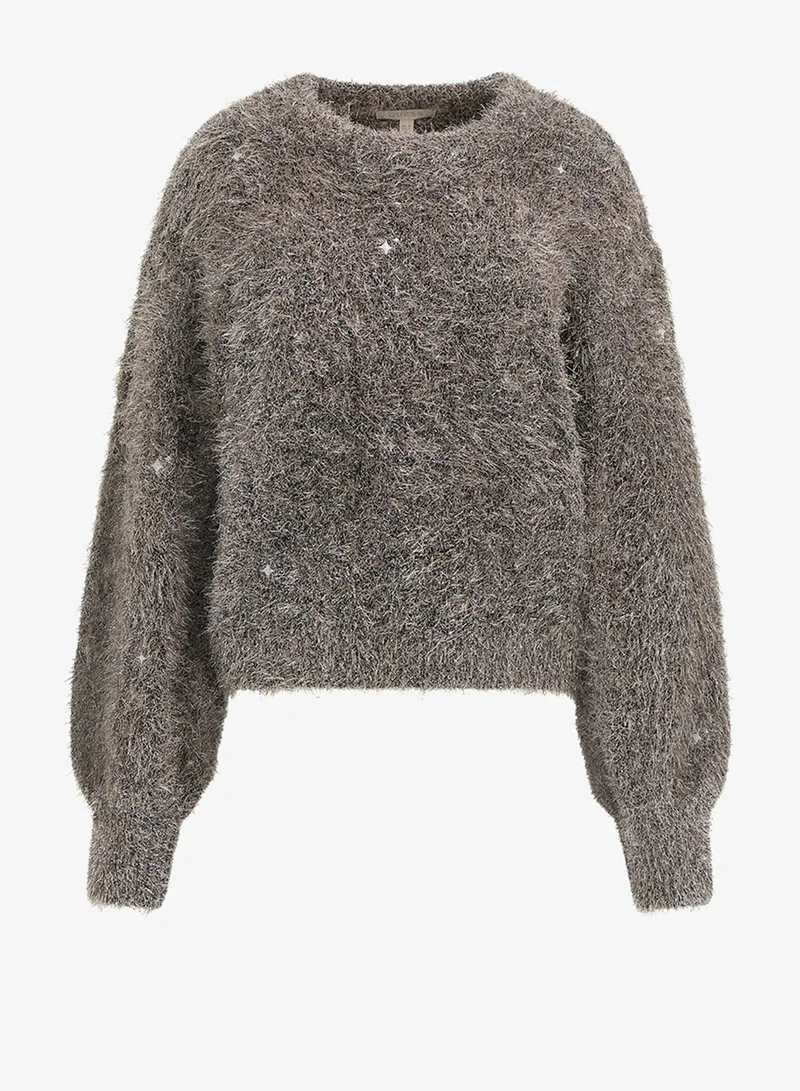 GUESS  Long Sleeve Crew Neck Kira Lurex Sweater for Women | Best Price UAE