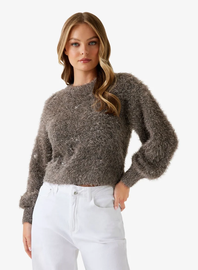 GUESS  Long Sleeve Crew Neck Kira Lurex Sweater for Women | Best Price UAE