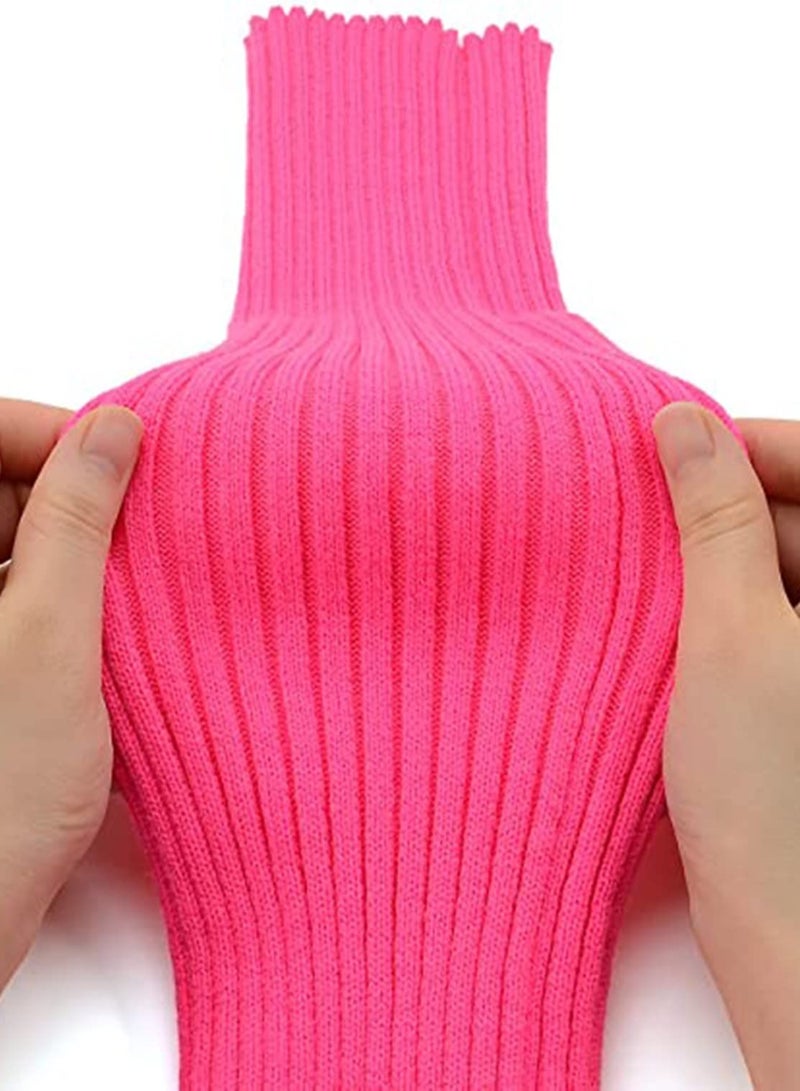 SOLARAE Womens Fashion Leg Warmers Adult Junior 80s Ribbed Knitted Long Socks for Party Sports Casual Socks - Image 5