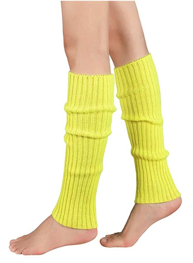 SOLARAE Womens Fashion Leg Warmers Adult Junior 80s Ribbed Knitted Long Socks for Party Sports Casual Socks - Image 3