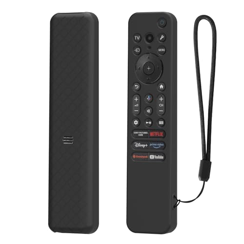 RAYA Silicone Cover Compatible with Sony TV Voice Remote RMF-TX811D / TX900 MG3 / TX800U 2025-2026 BRAVIA Series Protective Case [Remote Not Included] (Black-D) - Image 1