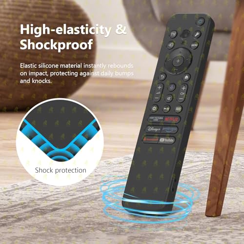 RAYA Silicone Cover Compatible with Sony TV Voice Remote RMF-TX811D / TX900 MG3 / TX800U 2025-2026 BRAVIA Series Protective Case [Remote Not Included] (Black-D) - Image 5