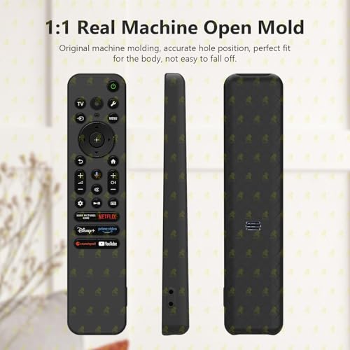 RAYA Silicone Cover Compatible with Sony TV Voice Remote RMF-TX811D / TX900 MG3 / TX800U 2025-2026 BRAVIA Series Protective Case [Remote Not Included] (Black-D) - Image 4