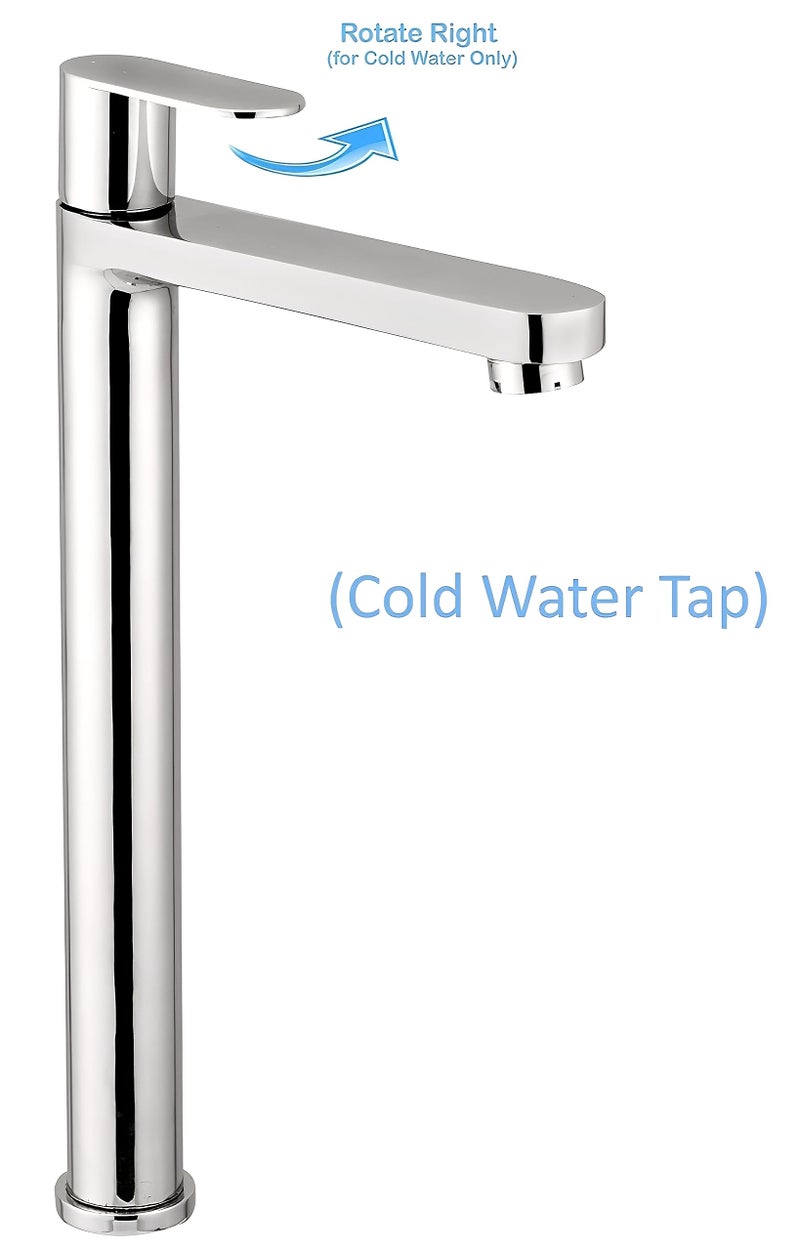Carnival Full Brass Extended Tall Body Basin Pillar Cock Tap Faucet for Wash Basin Chrome Plated Finish (12 Inches) for Bathroom,Counter Table Top Washbasin Tap(Deck Mounted Installation Type) - Image 5
