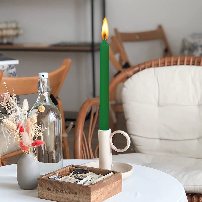 True Decor شموع True Decor 5" خضراء عبوة من 20 شمعة/تعويذة/مومبتي || شموع خضراء للمال، النجاح، الصحة والحظ الجيد || وقت الاحتراق 4 ساعات - Image 3