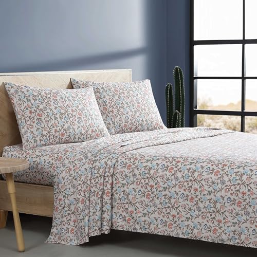 Wrangler Queen Size Sheet Set UltraSoft WrinkleResistant Bedding for Year Round Comfort Deep Pockets Bed Sheets with Matching Fitted Sheet Pillowcases Westward Floral Beige - Image 3