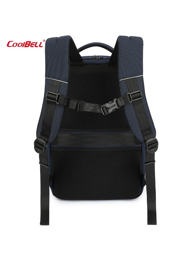 CoolBELL Men 20 L Waterproof Backpack For 15.6 inch Laptop With USB Charging Port/Shockprof Compartment ,180° Opening& Closing CB-8281 Black - Image 4