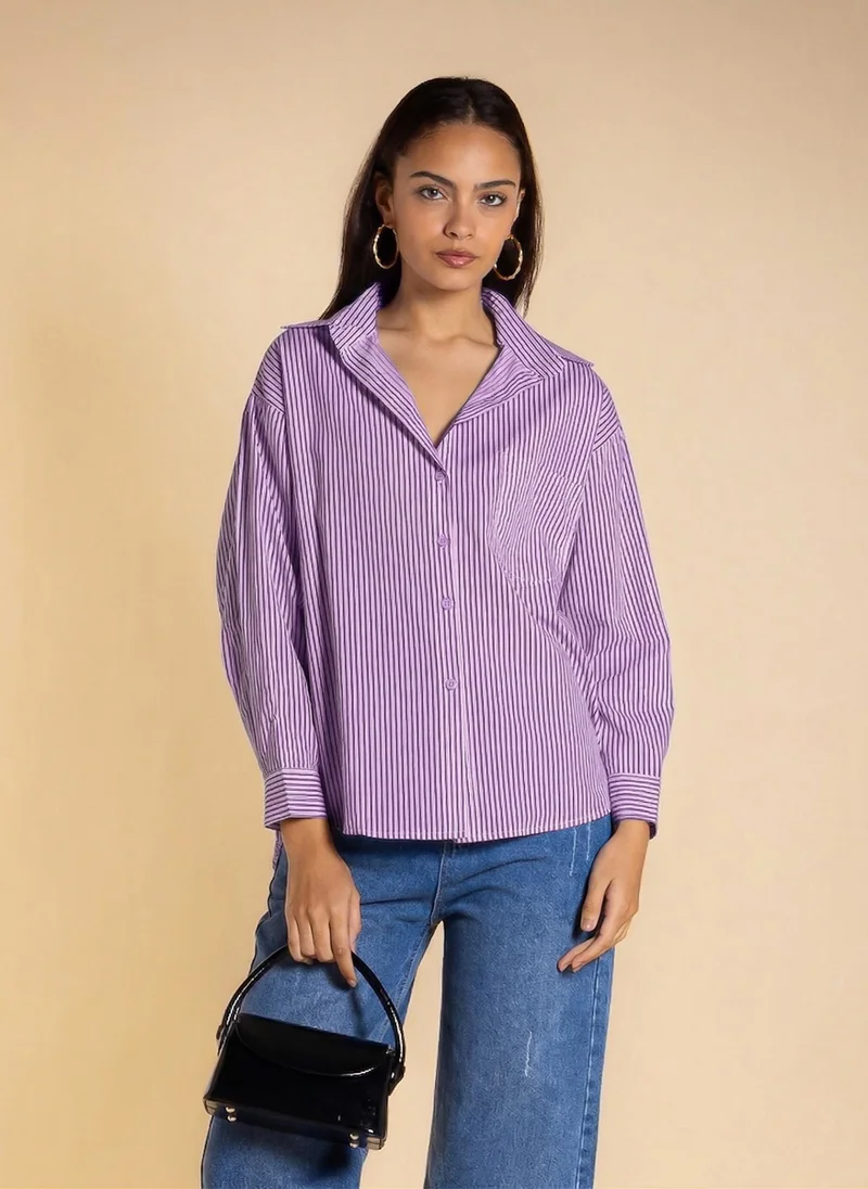 SHAPES LIGHTWEIGHT STRIPED COTTON SHIRT