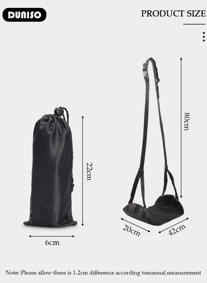 DUNISO Airplane Footrest with Memory Foam, Adjustable Airplane Foot Hammock with Mesh Material, Portable Travel Foot Rest, Travel Essentials for Airplane Travel, Long Flight, Bus, Train & Office - Image 4