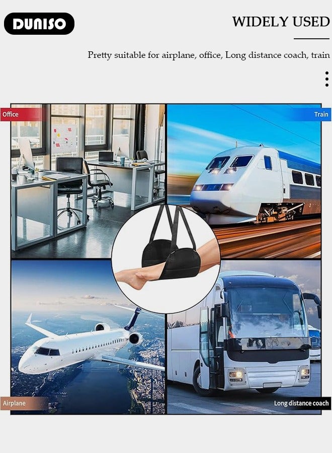 DUNISO Airplane Footrest with Memory Foam, Adjustable Airplane Foot Hammock with Mesh Material, Portable Travel Foot Rest, Travel Essentials for Airplane Travel, Long Flight, Bus, Train & Office - Image 3