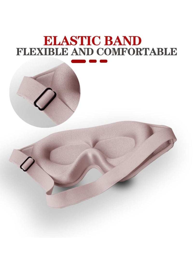 Sleep Mask, 3D Deep Contoured Eye Covers for Sleeping, 99% Block Out Light Eye Mask, Zero Eye Pressure Cup Blindfold for Men Women, with Adjustable Strap for Sleeping, Yoga, Traveling (Pink) Brand: Fengxinzi - Image 5