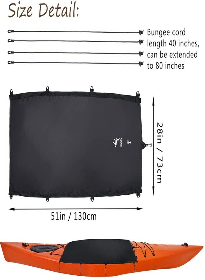 Ikerall Universal Kayak Cockpit Drape Cover, Waterproof Seal Cockpit Cover with Hook Holes, Provide Comprehensive Protection Indoor and Outdoor for Ocean Cockpit - Image 3
