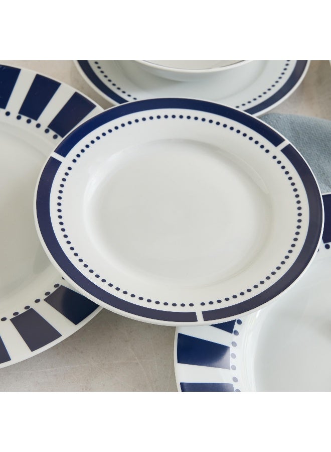 Home Box Atlanta 12-Piece Porcelain Dinner Set - Navy Blue - Image 3