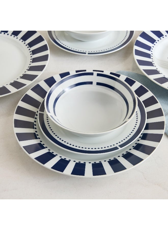 Home Box Atlanta 12-Piece Porcelain Dinner Set - Navy Blue - Image 2