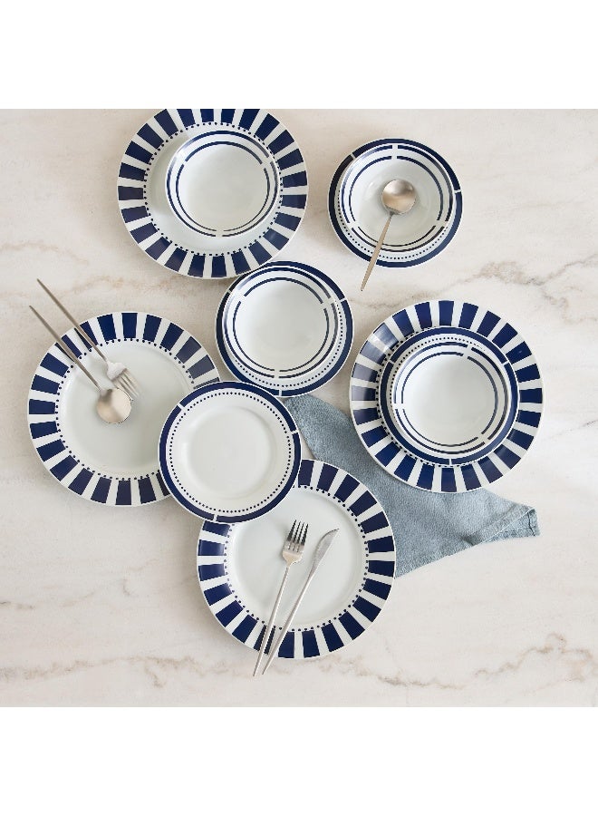 Home Box Atlanta 12-Piece Porcelain Dinner Set - Navy Blue - Image 1