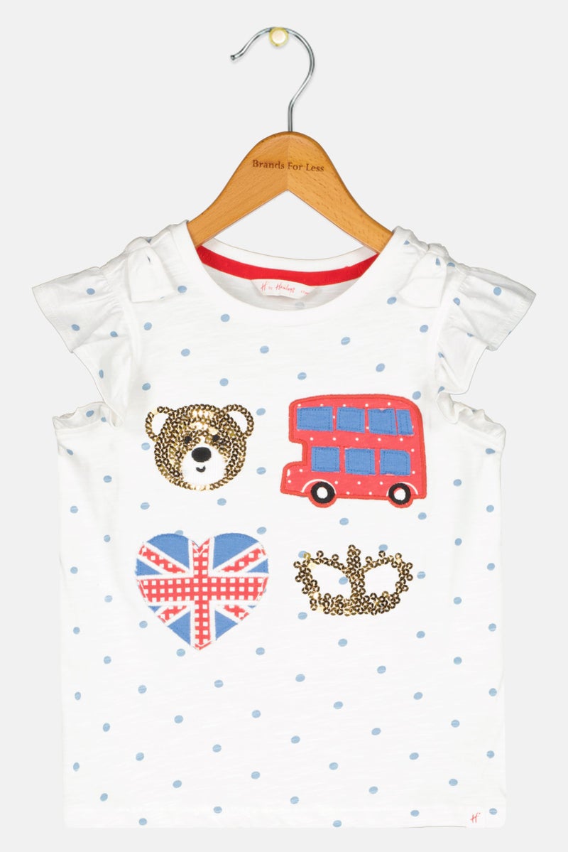 Hamleys Kids Girl Embroidered Short Sleeves Tops, Multicolor - Image 2