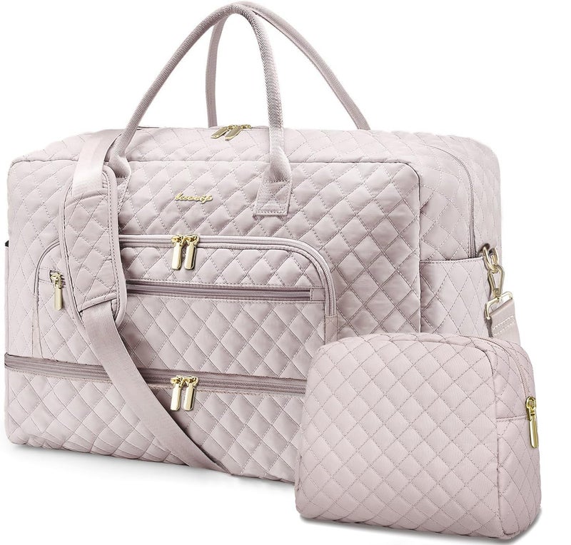 LUOCIP Travel Duffel Bags for Women with Shoe Compartment, Weekender Overnight Bag with Wet Pocket & Toiletry Bag, Carry On Personal Item Bag, Travel Tote Gym Bag, Hospital Bags for Labor and Delivery - Image 1