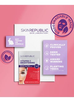 SKIN REPUBLIC Skin Republic Brightening Eye Mask, For Bright Youthful Looking Eyes, Targets Dark Circles, With Vitamin C 23ml (3 Masks) - Pack Of 3  - Image 4