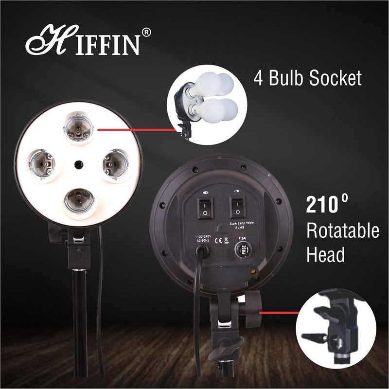 HIFFIN ® برو كوادلوكس مارك II مجموعة إضاءة سوفت بوكس مزدوجة، ضوء LED ثابت وفيديو مع طاقة AC، تصوير يوتيوب، تصوير فيديو، بورتريه، تصوير منتجات، معدات استوديو مقابلات سوفت بوكس - Image 2