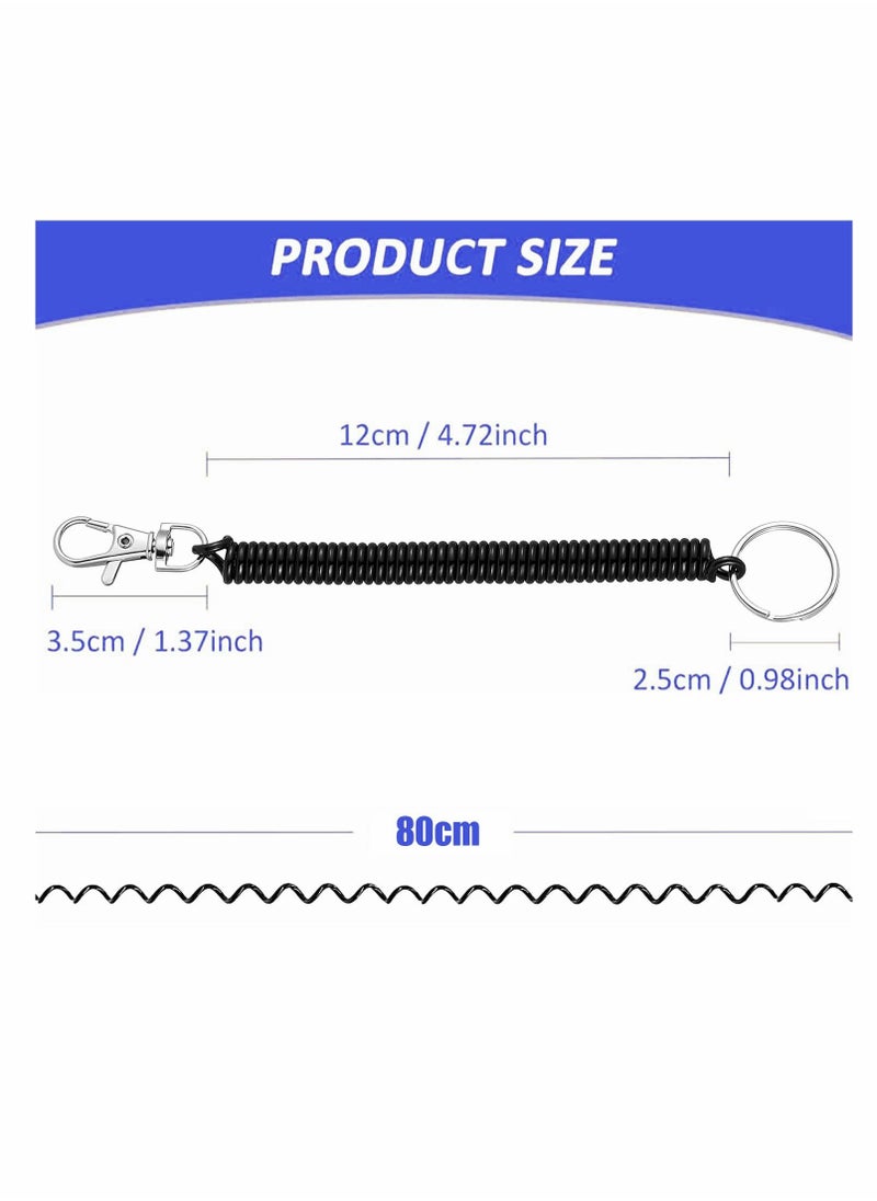Generic - Retractable Coil Keychain, 15 Pcs Retractable Springs Keychain - Image 1