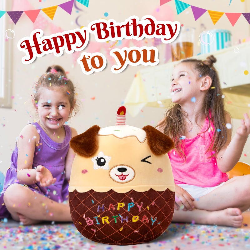 CozyWorld 14"" Birthday Cake Dog Plush Puppy Stuffed Animals Original Wink Dog Plushie Cuddle Pillows Happy Birthday Gift for Kids Boys Girls - Image 5