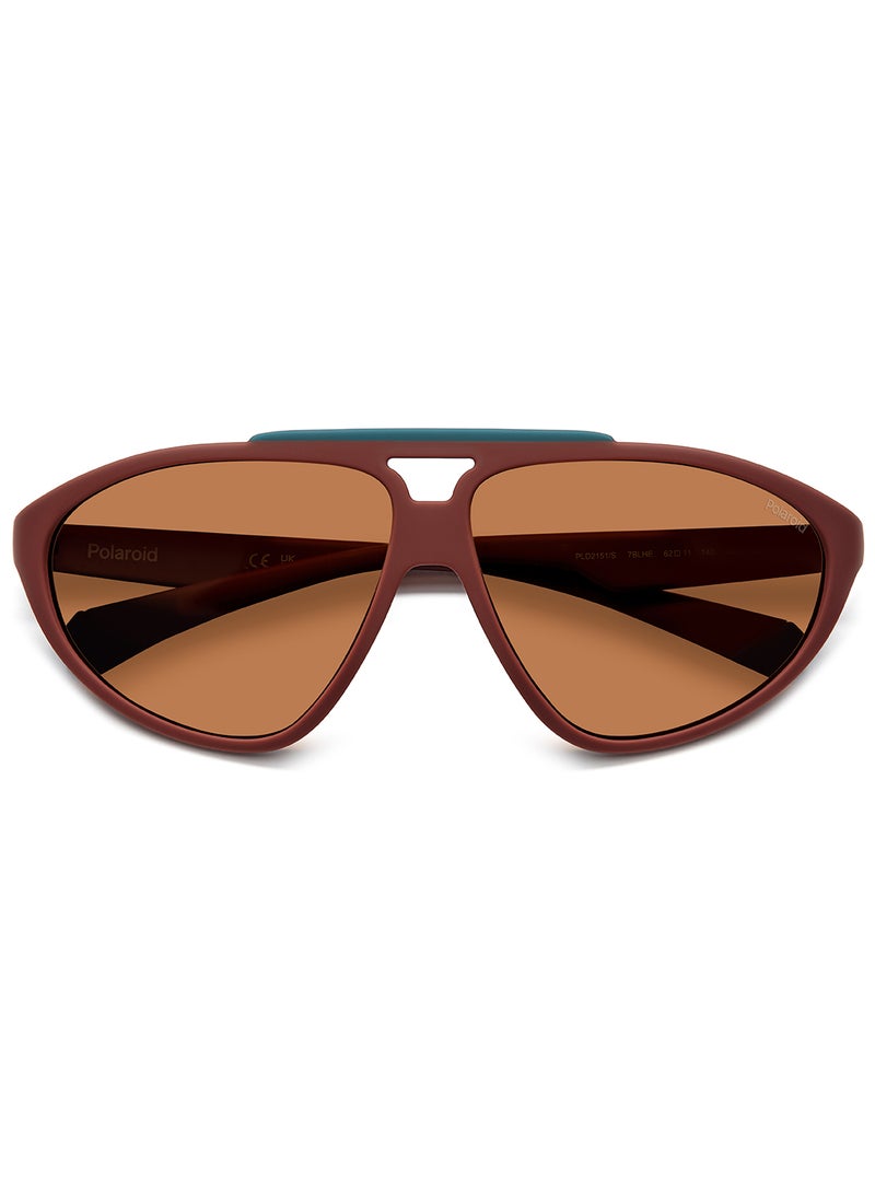 Polaroid Unisex Polarized Rectangular Sunglasses - Pld 2151/S White Millimeter - Lens Size: 62 Mm  - Image 4