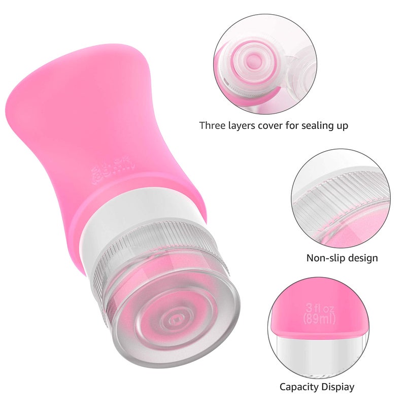Teapile 4 Pack Travel Bottles, 3oz Leak Proof Accessories Containers Size Toiletries,Travel Shampoo and Conditioner Bottles, Fun Outdoors 9 Pieces - Image 2