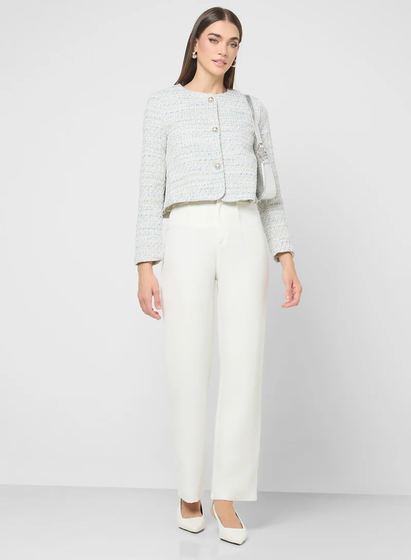 ELLA Tweed Button Down Jacket