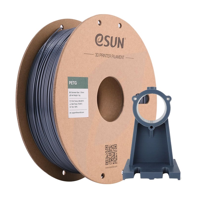 eSUN PETG Filament 1.75mm, 3D Printer Filament PETG, Dimensional Accuracy +/- 0.05mm, 1KG Spool (2.2 LBS) 3D Printing Filament for 3D Printers, Solid Grey - Image 1