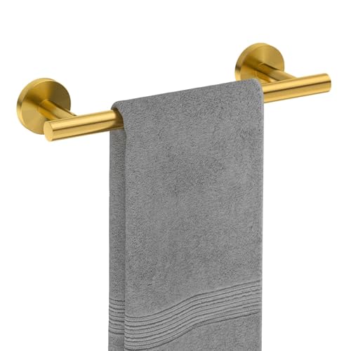USHOWER Brushed Gold Hand Towel Bar, 9-Inch Towel Racks for Bathroom Wall-Mounted, SUS304 Stainless Steel Towel Rod (Total Length 11-Inch) - Image 1