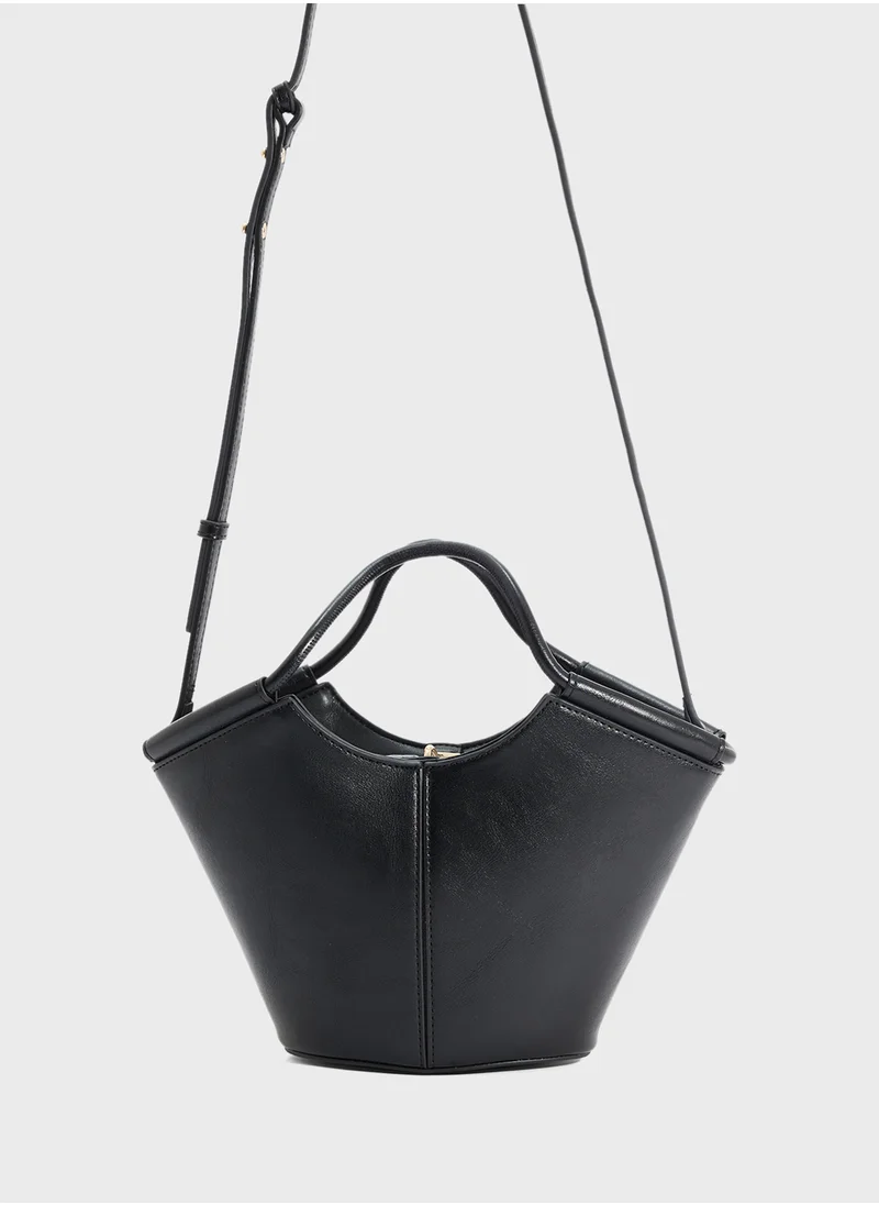 MANGO Mini Shopper-Style Shoulder Bag