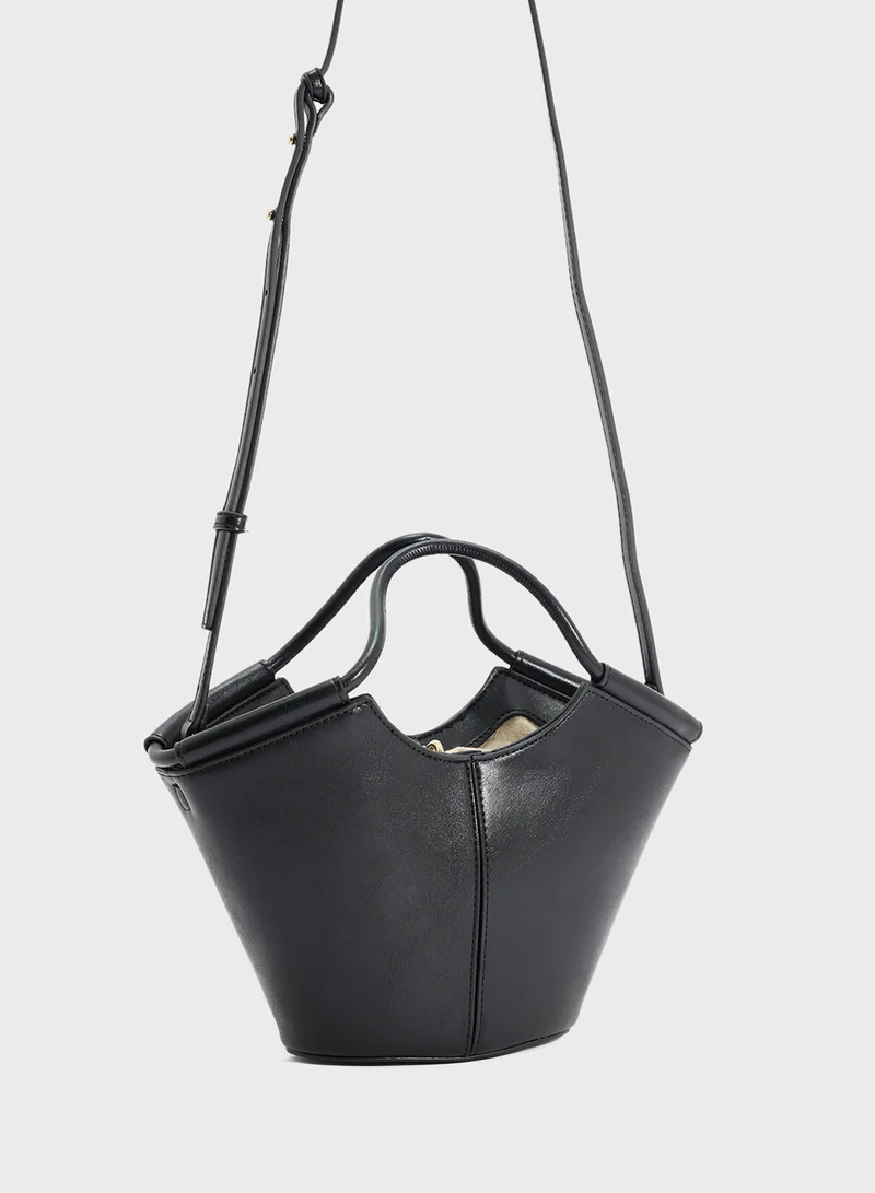 MANGO Mini Shopper-Style Shoulder Bag