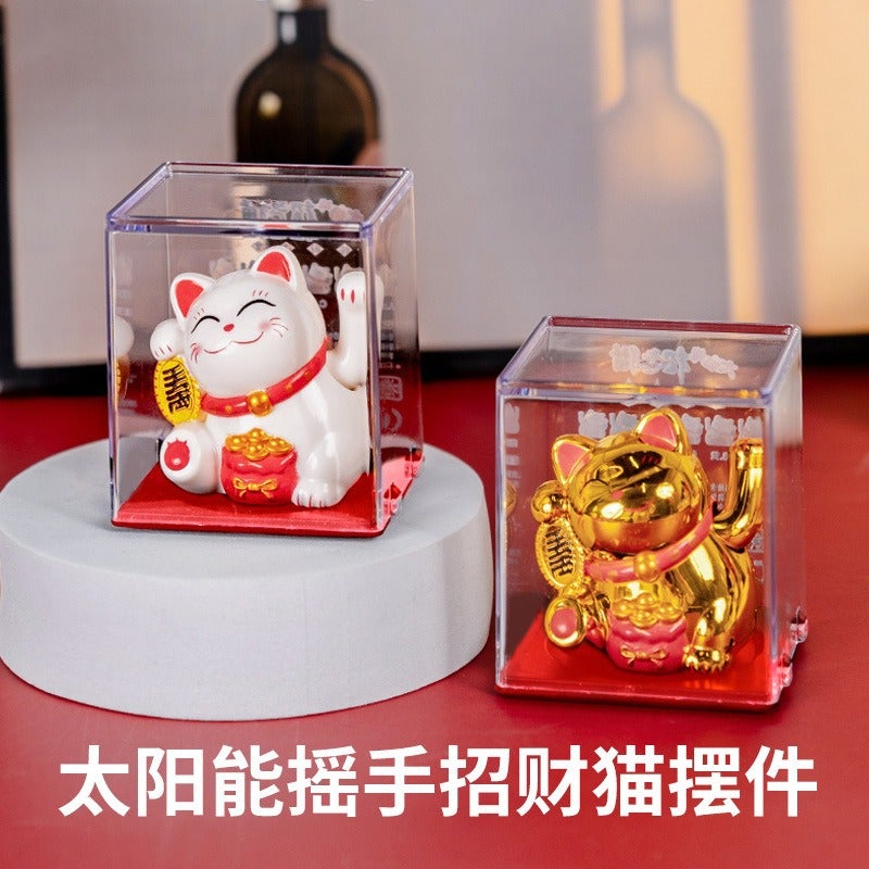 Generic Solar Powered Waving Lucky Cat Car Charm One 